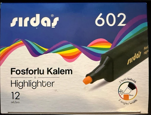 Sırdaş Fosforlu Kalem 2'li Paket Turuncu 602 ürün görseli 1