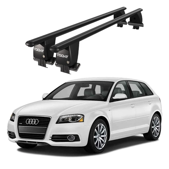 Royal Audi A3 (2004-2012) Uyumlu Siyah Kilitli Ara Atkı Port Bagaj Tavan Barı ürün görseli 1