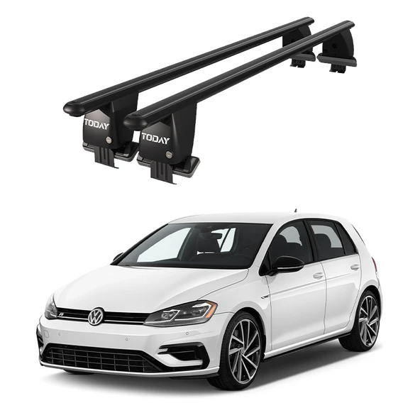 Royal Volkswagen Golf VII (2012-2019) Uyumlu Siyah Kilitli Ara Atkı Port Bagaj Tavan Barı ürün görseli 1