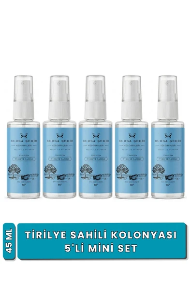 Bursa Şehir Kolonyaları, Tirilye Sahili Kolonyası, 5'li Mini Set, 45 Ml ürün görseli 1