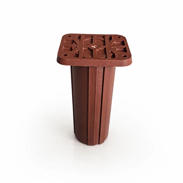 Kare Başlı Sert Plastik Kahve Uzayabilir Destek Ayağı 13x20 Cm Ayarlanabilir Mobilya Dolap Ayağı ürün görseli 1