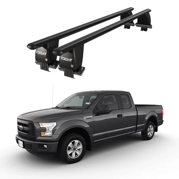Royal Ford F150 (2015-2020) Uyumlu Siyah Kilitli Ara Atkı Port Bagaj Tavan Barı ürün görseli 1