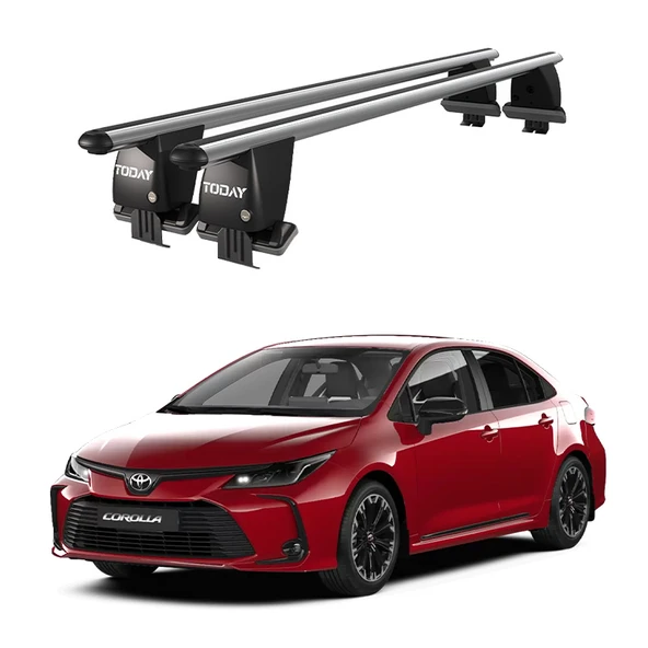 Royal Toyota Corolla (2018 ve Sonrası) Uyumlu Gri Kilitli Ara Atkı Port Bagaj Tavan Barı ürün görseli 1