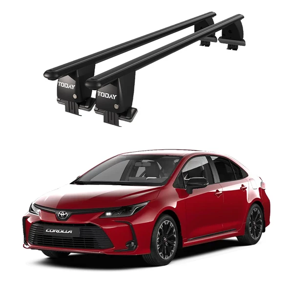 Royal Toyota Corolla (2018 ve Sonrası) Uyumlu Siyah Kilitli Ara Atkı Port Bagaj Tavan Barı ürün görseli 1