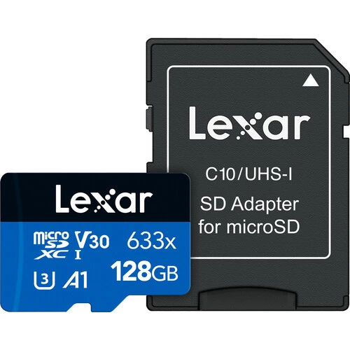 Lexar 128GB Yüksek Performanslı 633x UHS-I microSDXC Hafıza Kartı ve SD Adaptörü ürün görseli 1