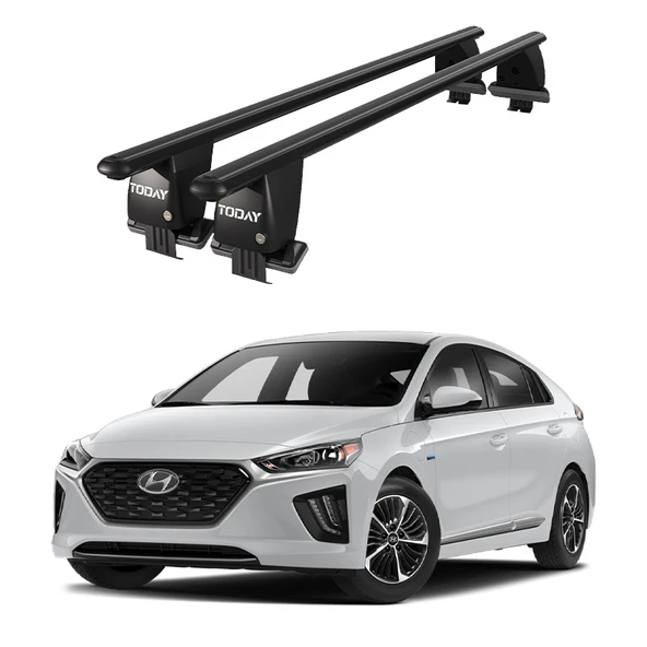 Royal Hyundai Ioniq (2016 ve Sonrası) Uyumlu Siyah Ara Atkı Port Bagaj Tavan Barı ürün görseli 1