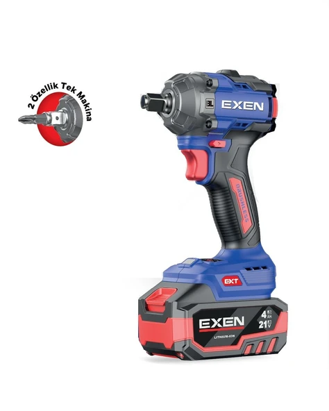 EXEN EN 234 SM - 21V 4AH 1/2 SOKET 350 NM. KÖMÜRSÜZ ŞARJLI SOMUN SÖKME ürün görseli 1