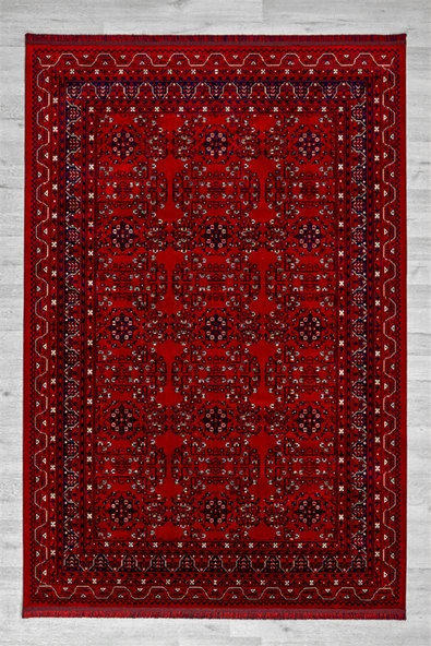 Kırmızı Renkli Afgan Motifli Yıkanabilir Otantik Dokuma Halı 02 100 X 300 ürün görseli 1