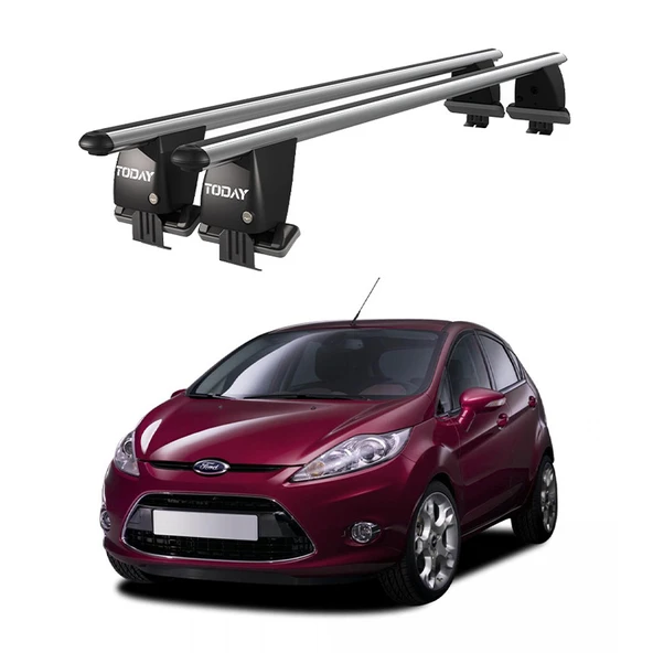 Royal Ford Fiesta VI (2008-2013) Uyumlu Gri Kilitli Ara Atkı Port Bagaj Tavan Barı ürün görseli 1