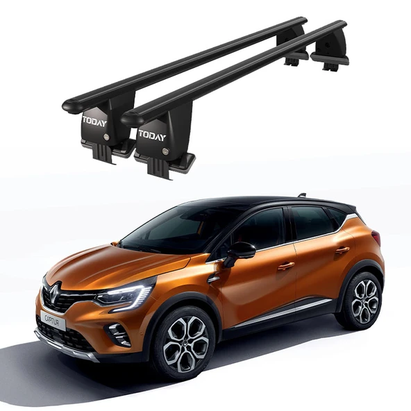 Royal Renault Captur (2019 ve Sonrası) Uyumlu Siyah Kilitli Ara Atkı Port Bagaj Tavan Barı ürün görseli 1