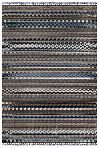 Mavi Renkli Kaymaz Tabanlı Yıkanabilir Makine Dokuma Kilim 80 X 300 ürün görseli 1