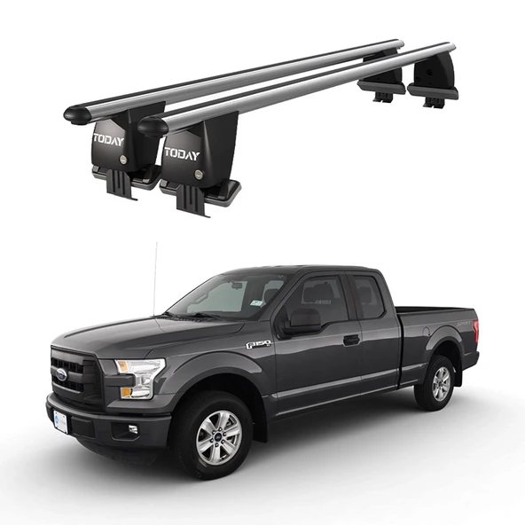 Royal Ford F150 (2015-2020) Uyumlu Gri Kilitli Ara Atkı Port Bagaj Tavan Barı ürün görseli 1