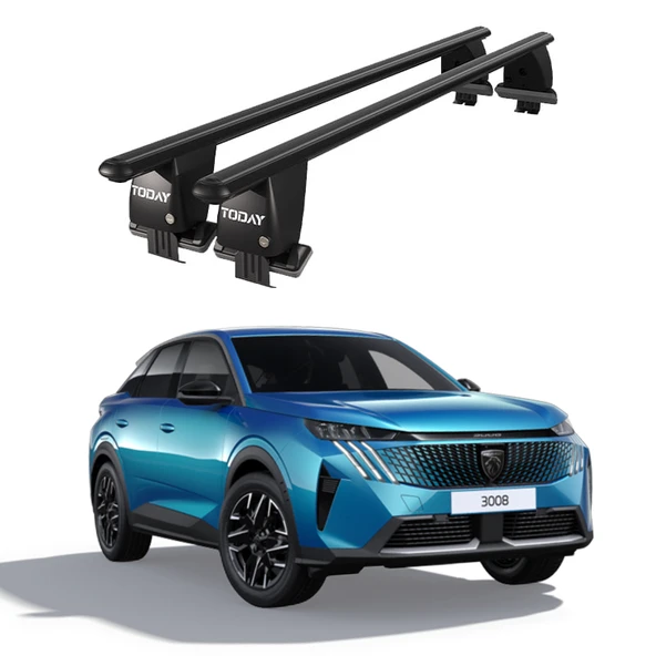 Royal Peugeot 3008 (2021 ve Sonrası) Uyumlu Siyah Kilitli Ara Atkı Port Bagaj Tavan Barı ürün görseli 1