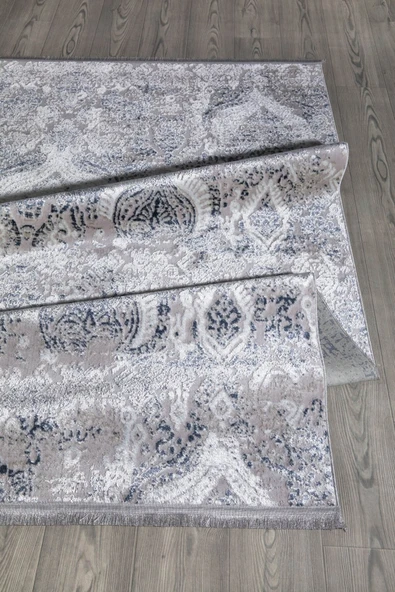 Mavi Renkli Füme Plus Parlak Kaymaz Yıkanabilir Halı 80 X 150 ürün görseli 1