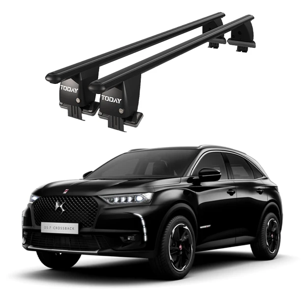 Royal DS 7 Crossback (2017 ve Sonrası) Uyumlu Siyah Kilitli Ara Atkı Port Bagaj Tavan Barı ürün görseli 1