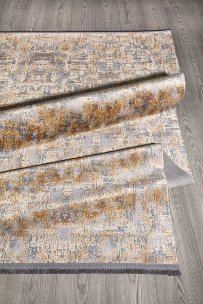 Terra Renkli Parlak Altı Kaymaz İnce Makinede Yıkanabilir Halı 120 X 200 ürün görseli 1