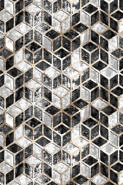 Siyah Gold Renkli Kaymaz Taban Yıkanabilir Halı 60 X 80 ürün görseli 1