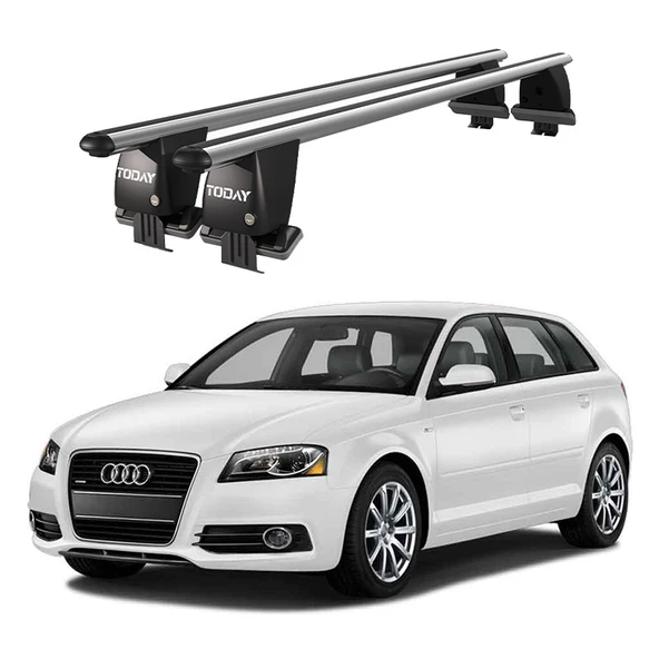 Royal Audi A3 (2004-2012) Uyumlu Gri Kilitli Ara Atkı Port Bagaj Tavan Barı ürün görseli 1