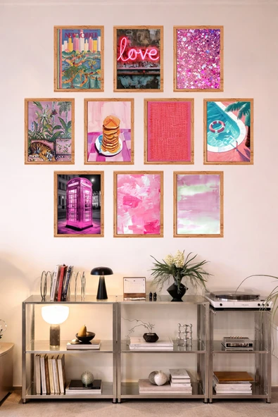 UNT 10'lu Çerçeve Görünümlü Mutfak | Modern | Retro Duvar Posteri Tablo Seti– 15x20 cm MDF UV Baskı Çok Renkli 15 x 20 ürün görseli 1