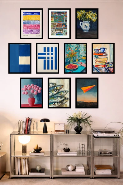 UNT 10'lu Çerçeve Görünümlü Mutfak | Modern | Retro Duvar Posteri Tablo Seti– 15x20 cm MDF UV Baskı Çok Renkli 15 x 20 ürün görseli 1