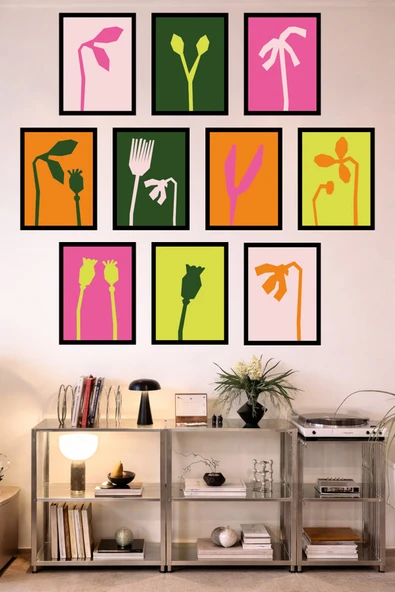UNT 10'lu Çerçeve Görünümlü Mutfak | Modern | Retro Duvar Posteri Tablo Seti– 15x20 cm MDF UV Baskı Çok Renkli 15 x 20 ürün görseli 1