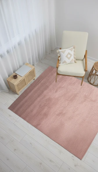 Dream Color Pembe Yumuşak Yüzeyli Kaymaz Makinede Yıkanabilir Halı 120 X 240 ürün görseli 1