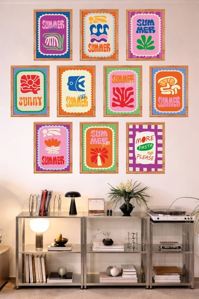 UNT 10'lu Çerçeve Görünümlü Mutfak | Modern | Retro Duvar Posteri Tablo Seti– 15x20 cm MDF UV Baskı Çok Renkli 15 x 20 ürün görseli 1
