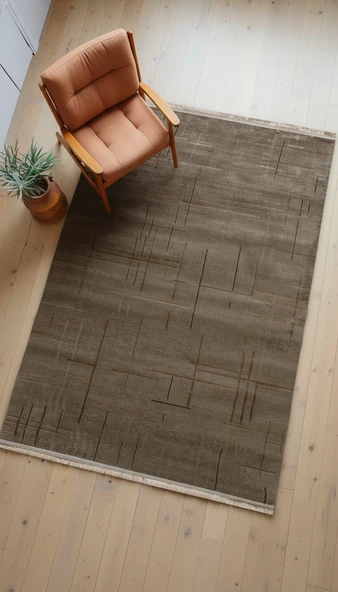 Vizon Rengi Lotus Bambu Model Altı Kaymaz Makine Dokuma Halı 100 X 450 ürün görseli 1