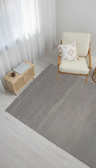 Dream Color Gri  Yumuşak Yüzeyli Kaymaz Makinede Yıkanabilir Halı 100 X 300 ürün görseli 1