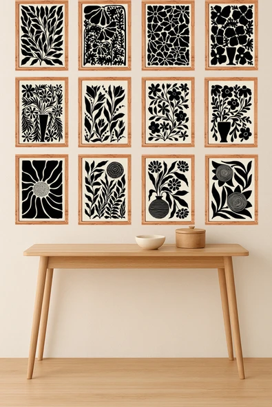 UNT 12’li Çerçeve Görünümlü Mutfak | Modern | Retro Duvar Posteri Tablo Seti– 15x20 cm MDF UV Baskı Çok Renkli 15 x 20 ürün görseli 1