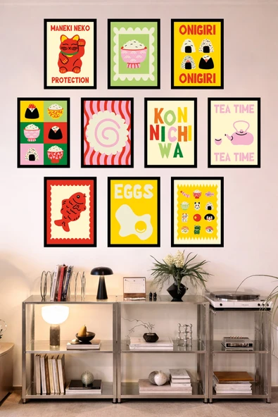 UNT 10'lu Çerçeve Görünümlü Mutfak | Modern | Retro Duvar Posteri Tablo Seti– 15x20 cm MDF UV Baskı Çok Renkli 15 x 20 ürün görseli 1