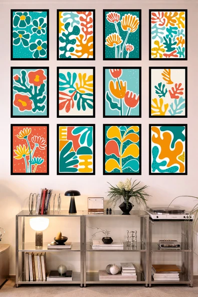 UNT 12’li Çerçeve Görünümlü Mutfak | Modern | Retro Duvar Posteri Tablo Seti– 15x20 cm MDF UV Baskı Çok Renkli 15 x 20 ürün görseli 1