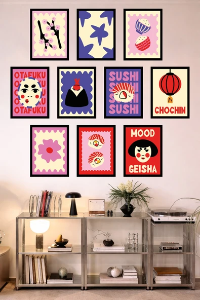 UNT 10'lu Çerçeve Görünümlü Mutfak | Modern | Retro Duvar Posteri Tablo Seti– 15x20 cm MDF UV Baskı Çok Renkli 15 x 20 ürün görseli 1