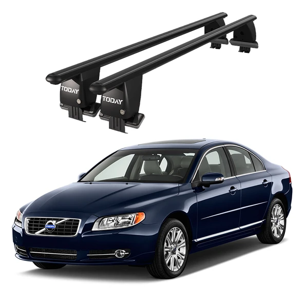 Royal Volvo S80 (2006-2016) Uyumlu Siyah Kilitli Ara Atkı Port Bagaj Tavan Barı ürün görseli 1