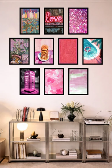 UNT 10'lu Çerçeve Görünümlü Mutfak | Modern | Retro Duvar Posteri Tablo Seti– 15x20 cm MDF UV Baskı Çok Renkli 15 x 20 ürün görseli 1