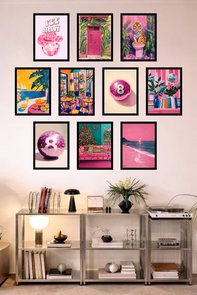 UNT 10'lu Çerçeve Görünümlü Mutfak | Modern | Retro Duvar Posteri Tablo Seti– 15x20 cm MDF UV Baskı Çok Renkli 15 x 20 ürün görseli 1