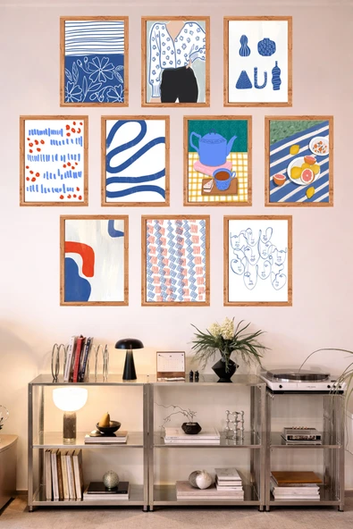 UNT 10'lu Çerçeve Görünümlü Mutfak | Modern | Retro Duvar Posteri Tablo Seti– 15x20 cm MDF UV Baskı Çok Renkli 15 x 20 ürün görseli 1