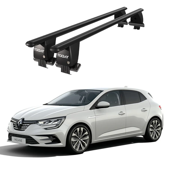 Royal Renault Megane (2016 ve Sonrası) Uyumlu Siyah Kilitli Ara Atkı Port Bagaj Tavan Barı ürün görseli 1