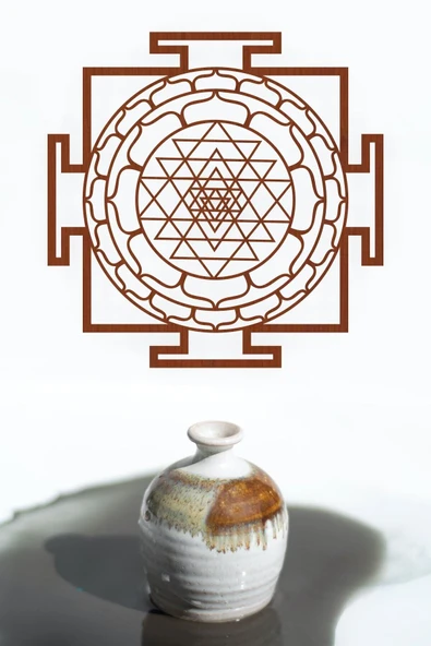 UNT Sri Yantra Mandala Kutsal Geometri Duvar Dekoru-süsü, Ahşap Dekoratif Tablo - 3 Kahverengi Kahverengi 48 x 48 ürün görseli 1