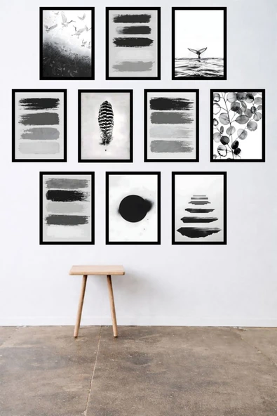 UNT 10'lu Çerçeve Görünümlü Mutfak | Modern | Retro Duvar Posteri Tablo Seti– 15x20 cm MDF UV Baskı Çok Renkli 15 x 20 ürün görseli 1