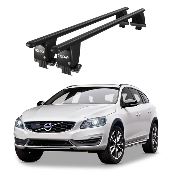 Royal Volvo V60 (2011-2018) Uyumlu Siyah Kilitli Ara Atkı Port Bagaj Tavan Barı ürün görseli 1