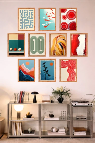UNT 10'lu Çerçeve Görünümlü Mutfak | Modern | Retro Duvar Posteri Tablo Seti– 15x20 cm MDF UV Baskı Çok Renkli 15 x 20 ürün görseli 1