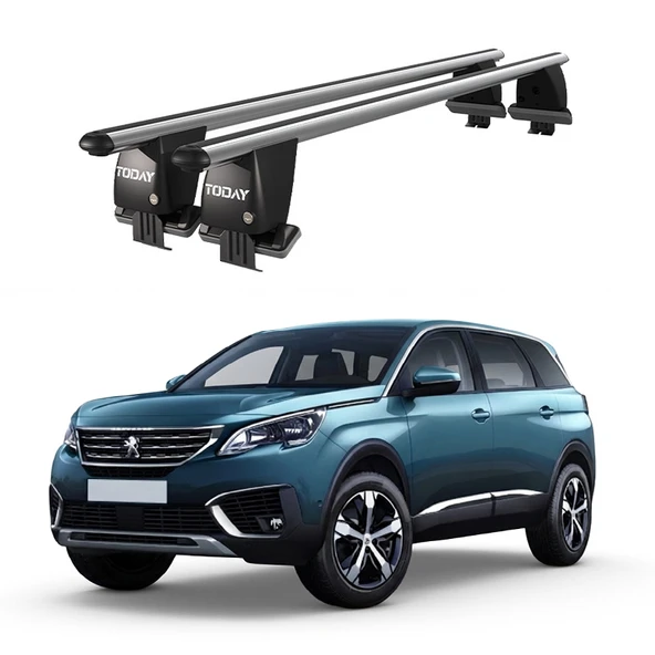 Royal Peugeot 5008 (2017-2020) Uyumlu Gri Kilitli Ara Atkı Port Bagaj Tavan Barı ürün görseli 1