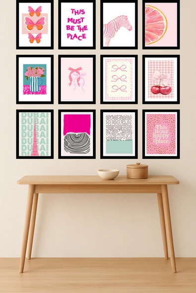 UNT 12'li Çerçeve Görünümlü Modern Duvar Tablo Seti – 15x20 cm MDF UV Baskı Çok Renkli 15 x 20 ürün görseli 1
