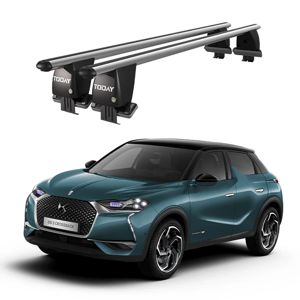 Royal DS 3 Crossback (2018 ve Sonrası) Uyumlu Gri Kilitli Ara Atkı Port Bagaj Tavan Barı ürün görseli 1