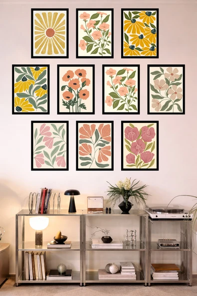 UNT 10'lu Çerçeve Görünümlü Mutfak | Modern | Retro Duvar Posteri Tablo Seti– 15x20 cm MDF UV Baskı Çok Renkli 15 x 20 ürün görseli 1