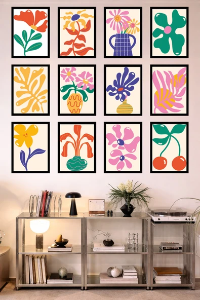 UNT 12’li Çerçeve Görünümlü Mutfak | Modern | Retro Duvar Posteri Tablo Seti– 15x20 cm MDF UV Baskı Çok Renkli 15 x 20 ürün görseli 1