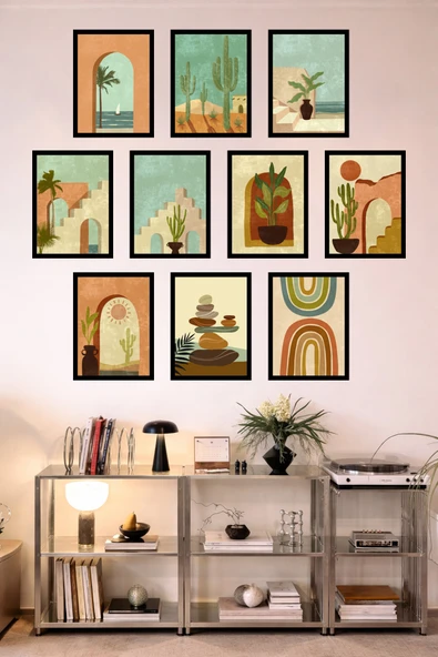 UNT 10'lu Çerçeve Görünümlü Mutfak | Modern | Retro Duvar Posteri Tablo Seti– 15x20 cm MDF UV Baskı Çok Renkli 15 x 20 ürün görseli 1