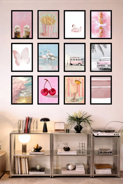 UNT 12’li Çerçeve Görünümlü Mutfak | Modern | Retro Duvar Posteri Tablo Seti– 15x20 cm MDF UV Baskı Çok Renkli 15 x 20 ürün görseli 1