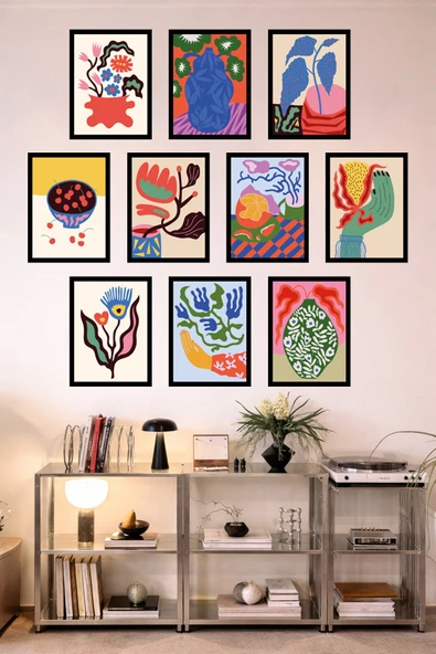 UNT 10'lu Çerçeve Görünümlü Mutfak | Modern | Retro Duvar Posteri Tablo Seti– 15x20 cm MDF UV Baskı Çok Renkli 15 x 20 ürün görseli 1